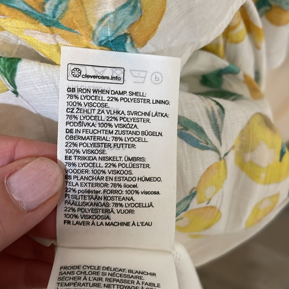H&M Size 2 Ruffle Lemon Dress - Picture 6 of 8